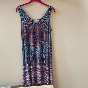 Tart soft sleeveless geometrical colorful dress